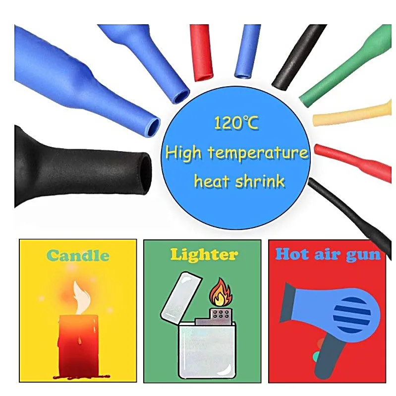 Heat Shrink Tube Wrapping Assortment Insulation Sleeving 2:1 Polyolefin Shrinkable Tubing Thermoretractile Electronic Cable Kit heat shrink tubing heat shrink tube heat shrink tube kit heat shrink cable sleeve