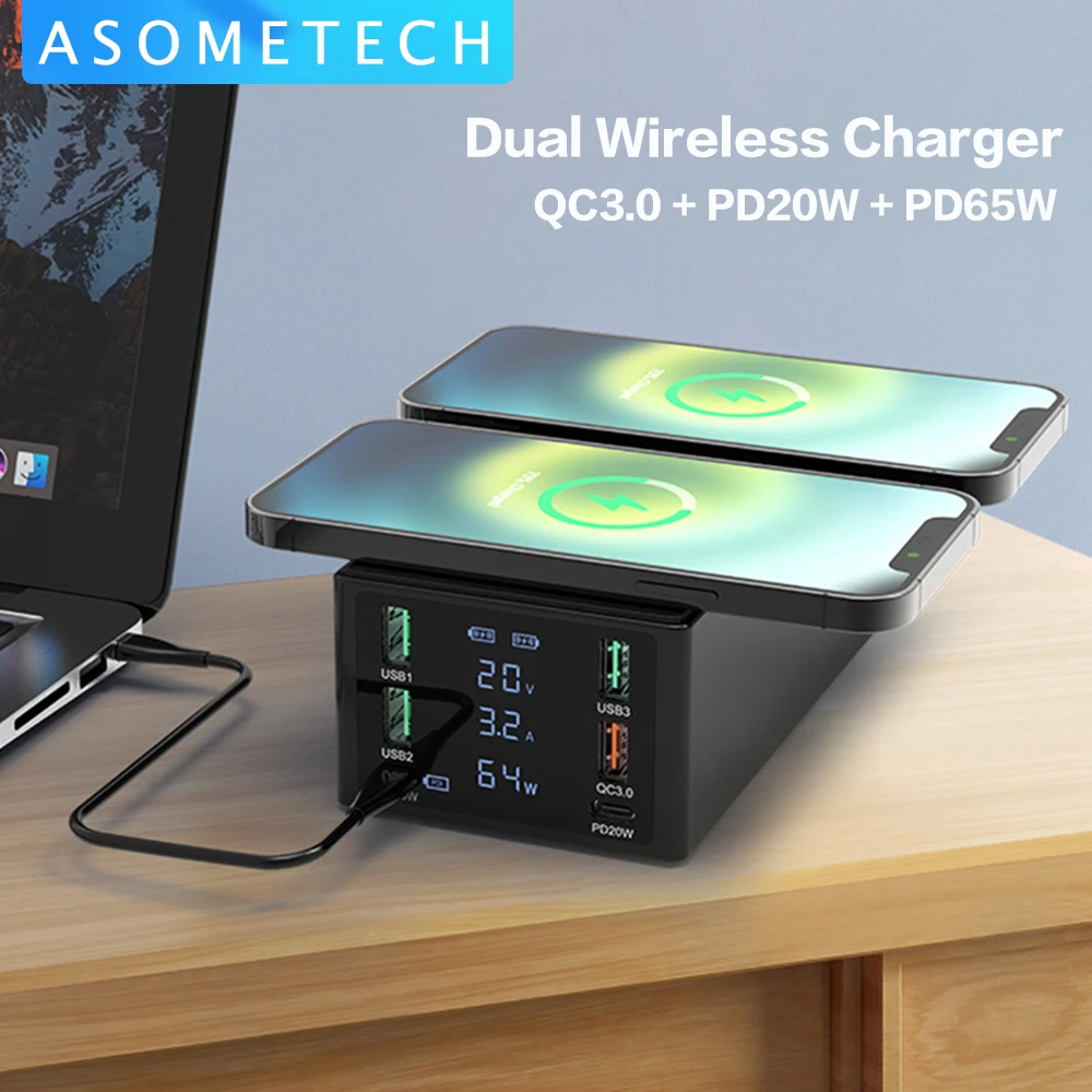 Usb充電ステーション150w Iphone 12 11 Samsung Xiaomi Macbook Pro Air Ipad用のワイヤレス充電 器 携帯電話用充電器 Aliexpress