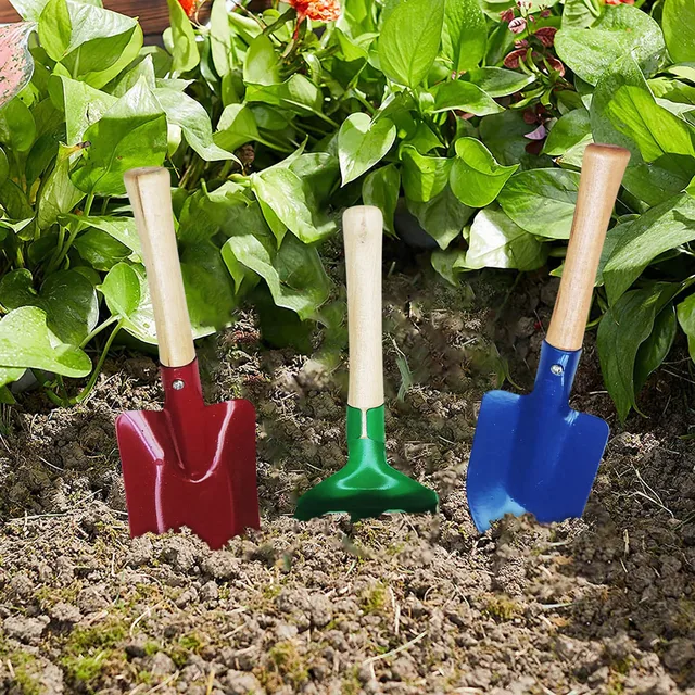 3Db Mini Kerti Szerszámok Kis Multifunkciós Lapátcsontos Ásó Fa Fogantyúval Háztartási Cserepes Növényi Növény Ripper - Image 4