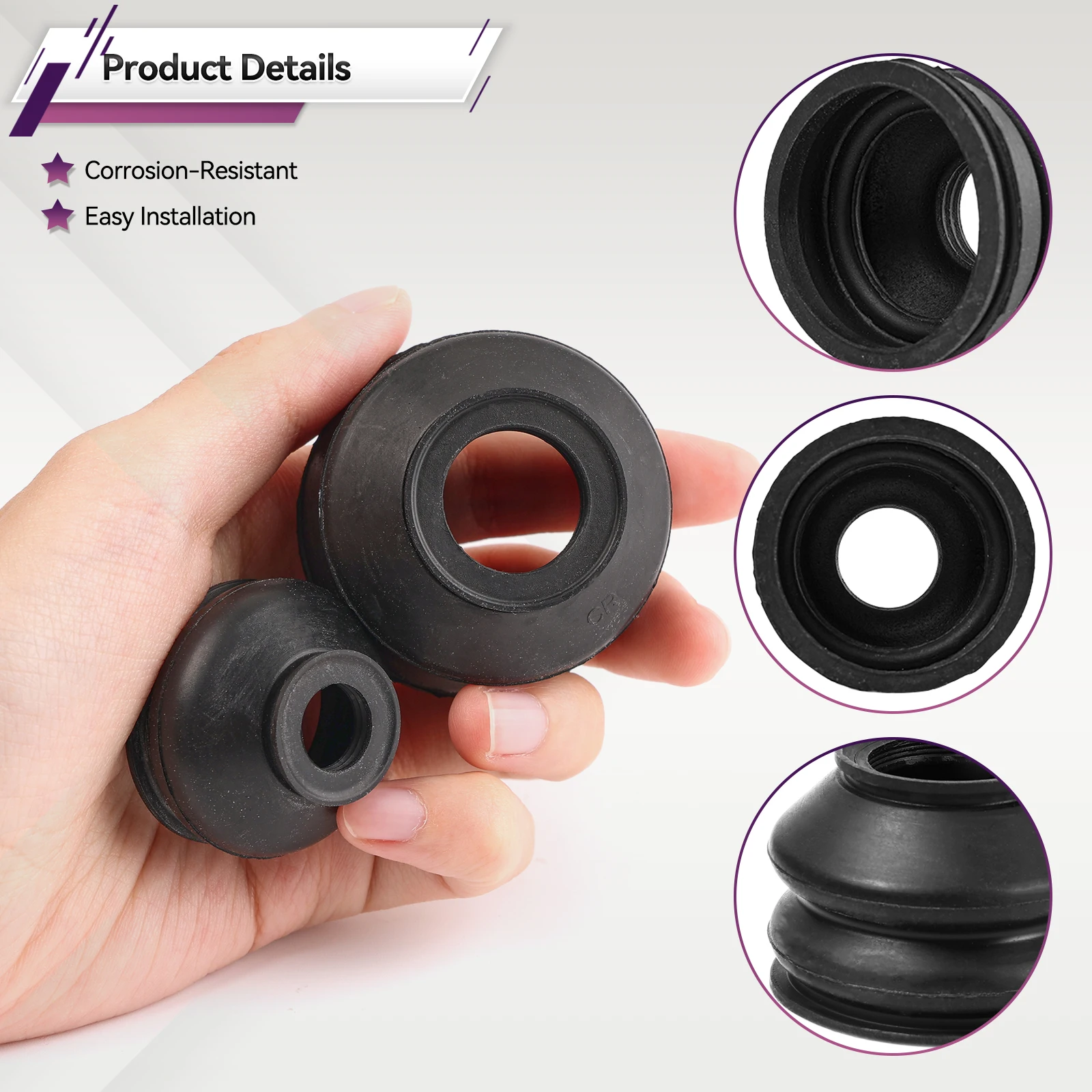 Car Accessories Dust Boot Covers Suspension Steering Ball Joint Boot Cap Track Tie Rod Linkage Kit End Set 14x Car Suspension Parts
