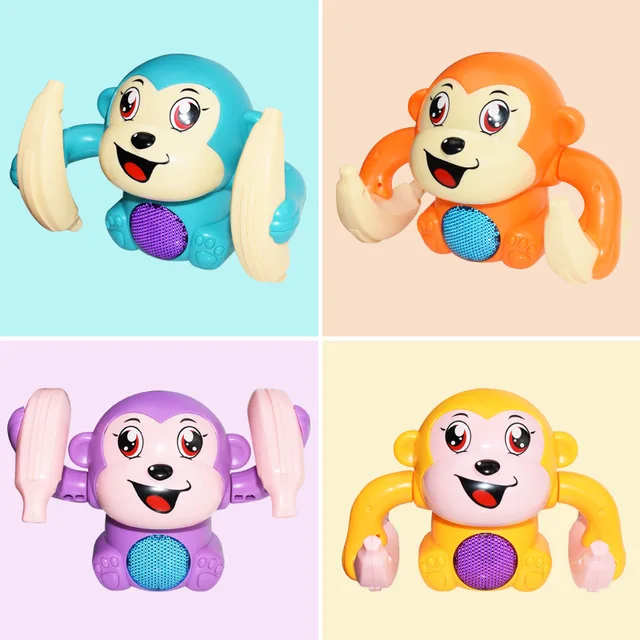 Baby Funny Voice Control Rolling Little Monkey Toy Walking Singing Brain Game Crawling Electric Toys for Kids Toys Gifts 3