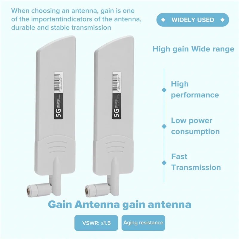 2PCS 5G 안테나 WIFI 안테나 5G/3G/4G/GSM 풀 밴드 글루 스틱 옴니 무선 스마트 미터 라우터 모듈 게인 화이트 SMA Male-A86G