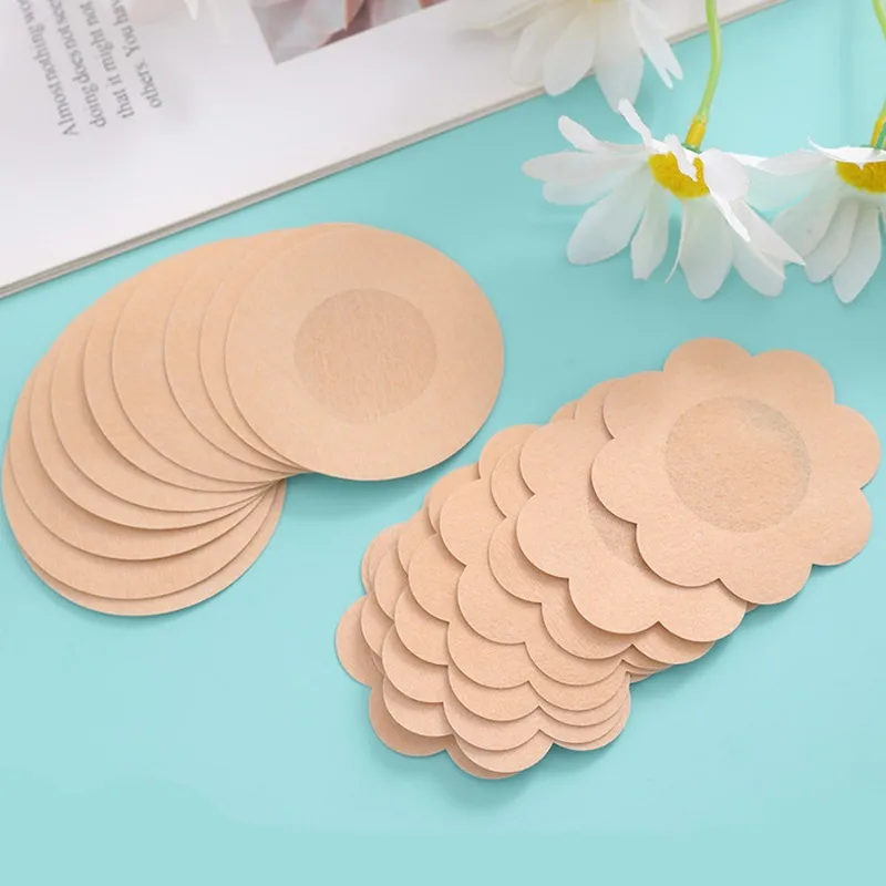 50Pcs Cloth Nipple Cover Teat Hide Women Nipple Pasties Breast Petals Invisible Bra Padding Chest Sticker Patch Covers silicone nipple cover disposable nipple cover breast nipple covers breast sticker