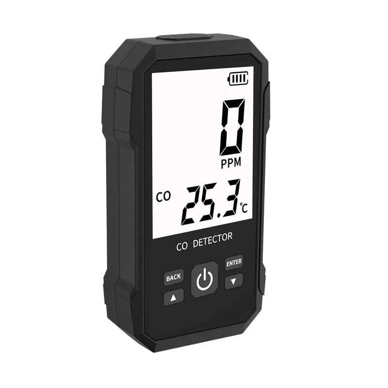 Maxgeek CO 감지기 일산화탄소 측정기, 블랙 화이트, 대형 컬러 스크린 및 사운드 알람, 1000PPM, 6 년 수명