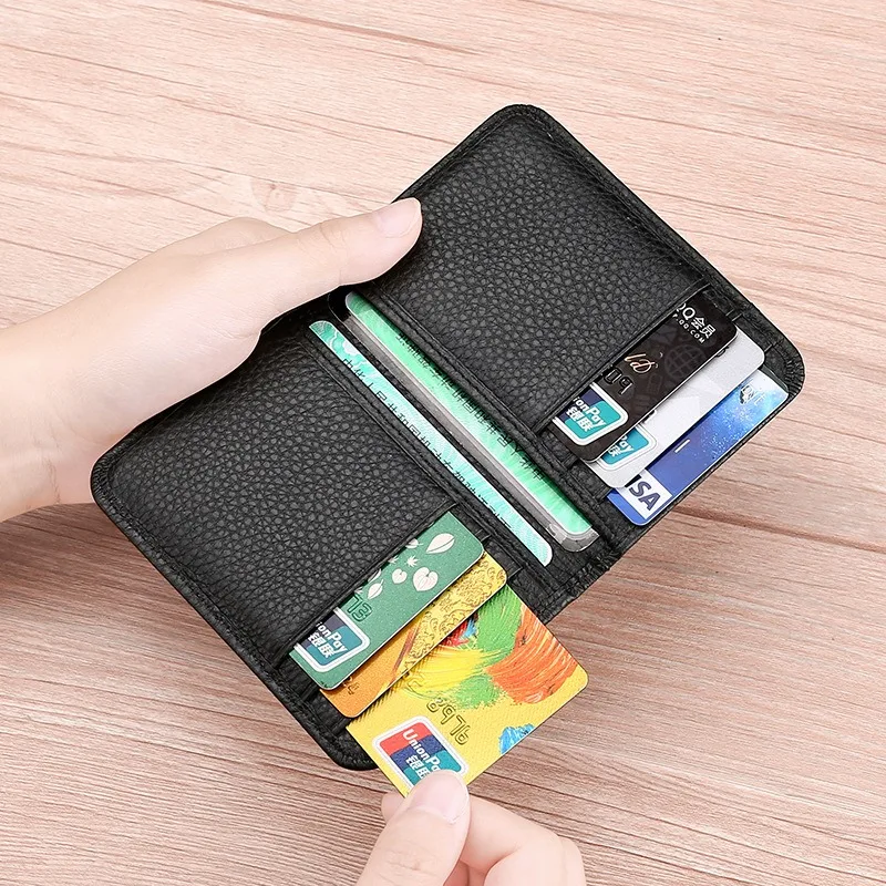 Wallet Card Holder Portable Super Slim Soft PU Leather Mini ID Credit Card Wallet Purse for Men