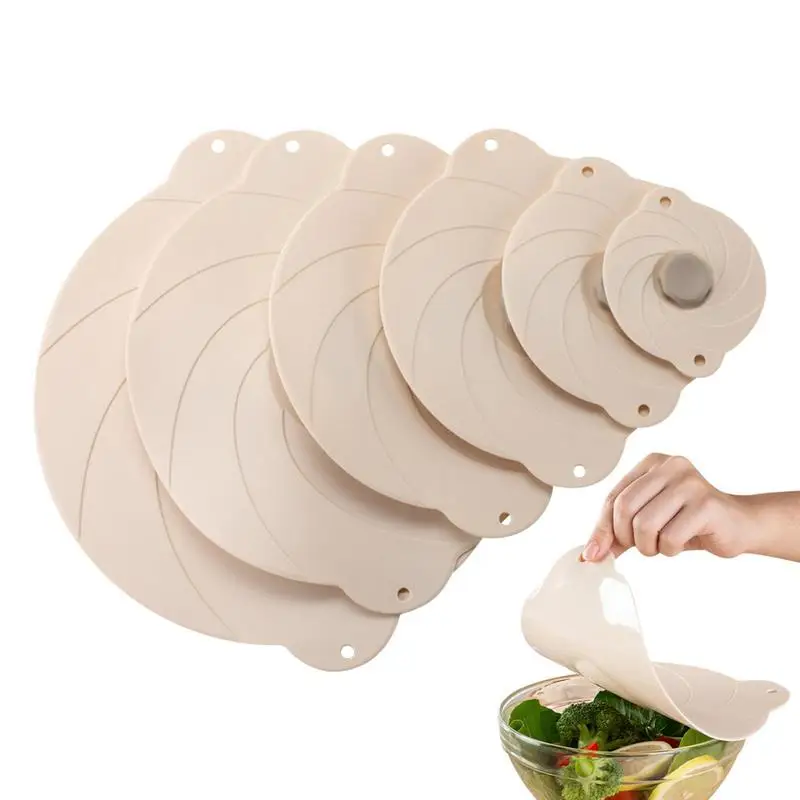 

Silicone Bowl Covers 6pcs Silicone Lids Reusable For Food Storage Machine Washable Non Slip Soft Food Covers Suction Seal For