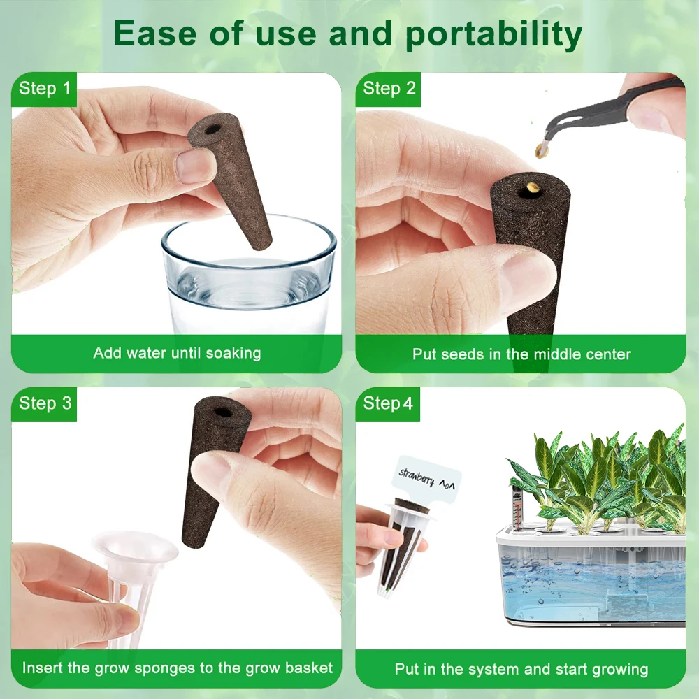 Transparent Agricultural Seedling Tray Seed Pods Kit for Hydroponics Growing System Outdoor Indoor Plants Hydroponics Supplies ﻿