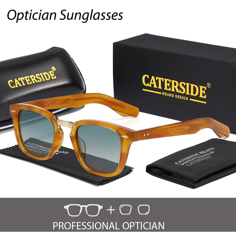 CATERSIDE Unisex-Optik-Sonnenbrille, Acetat-Rahmen, polarisierte Brillen, private Anpassung, quadratische Linse, Brillen, UV400 – Detail 16