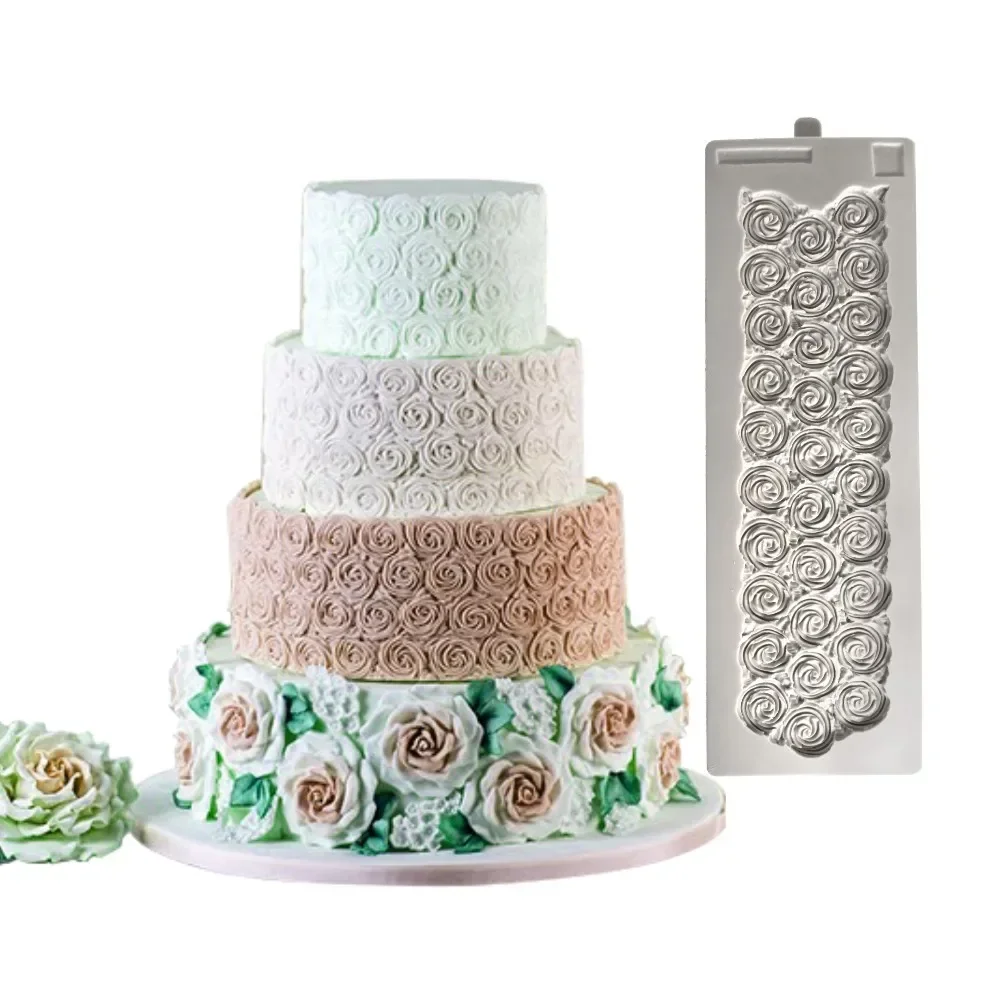 

The new rose fondant cake silicon gel peripheral decoration chocolate DIY baking mold