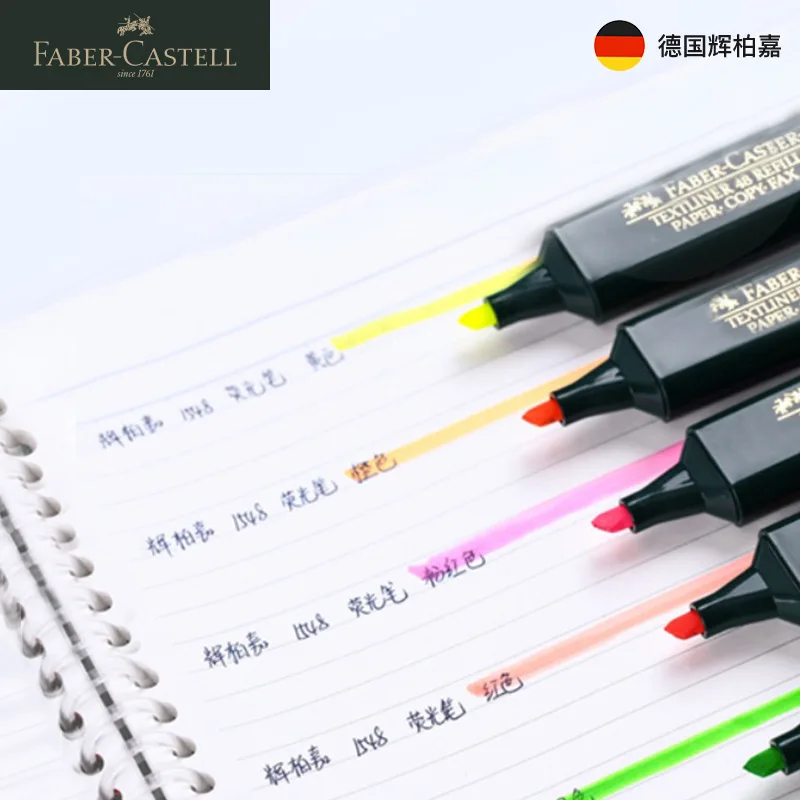 FABER CASTELL Fluorescent Candy Color Highlighter Pen Textliner Marker Pen Marking Stationery School Supplies 5