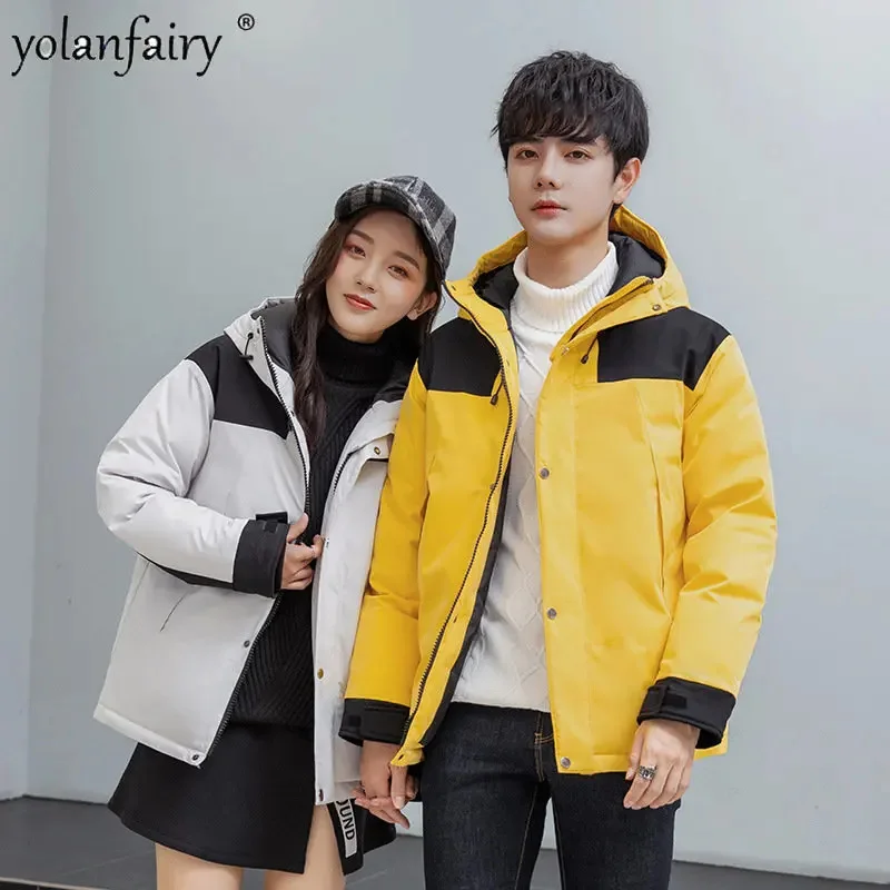 

Winter Jacket for Men and Women White Duck Down Jackets Coats Male Color Blocked Casual Thick Coat Puffer Clothes Veste Homme FC