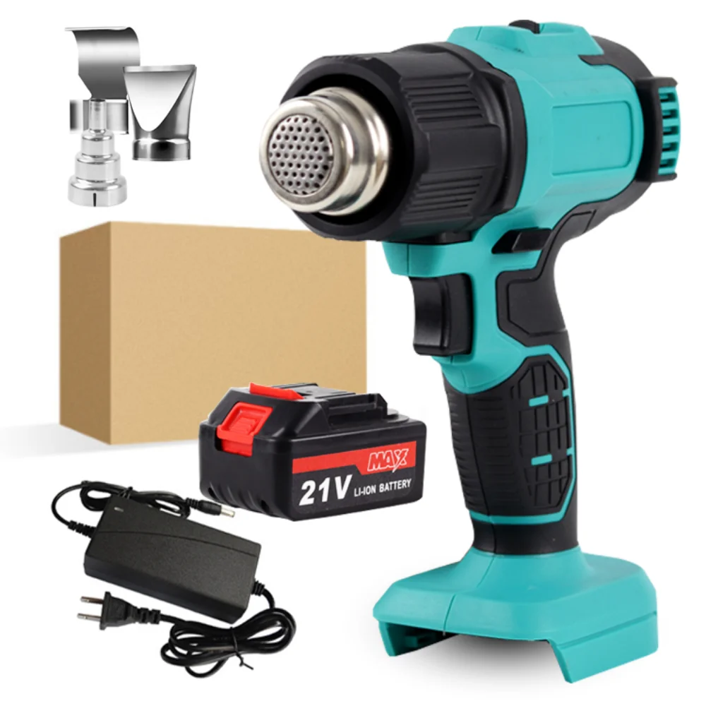 

Electric Heat Gun Rechargeable Cordless 300-550℃ Temperature Adjustable Handheld Heat Gun with Nozzle