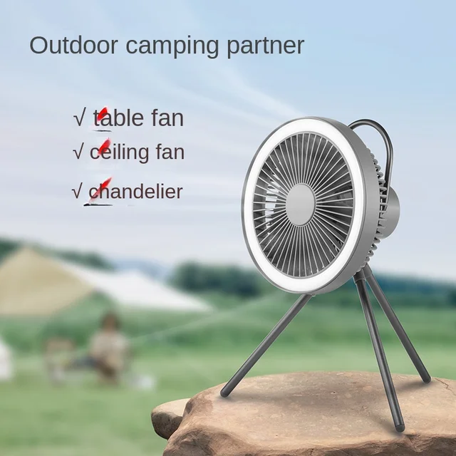 2023 Új Kültéri Vezeték Nélküli Töltés Kemping Kis Ventilátor Nagy Kapacitású Hordozható Kettős Felhasználású Usb Éjszakai Fény Mennyezeti - Image 2