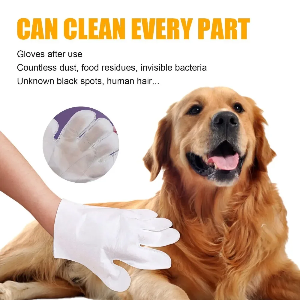 6pcs Pet Disposable Cleaning Gloves Wash Free Cats Dogs SPA Bath Supplies Massage Non Woven Fabric No Rinse Soft Eye Wipes 3