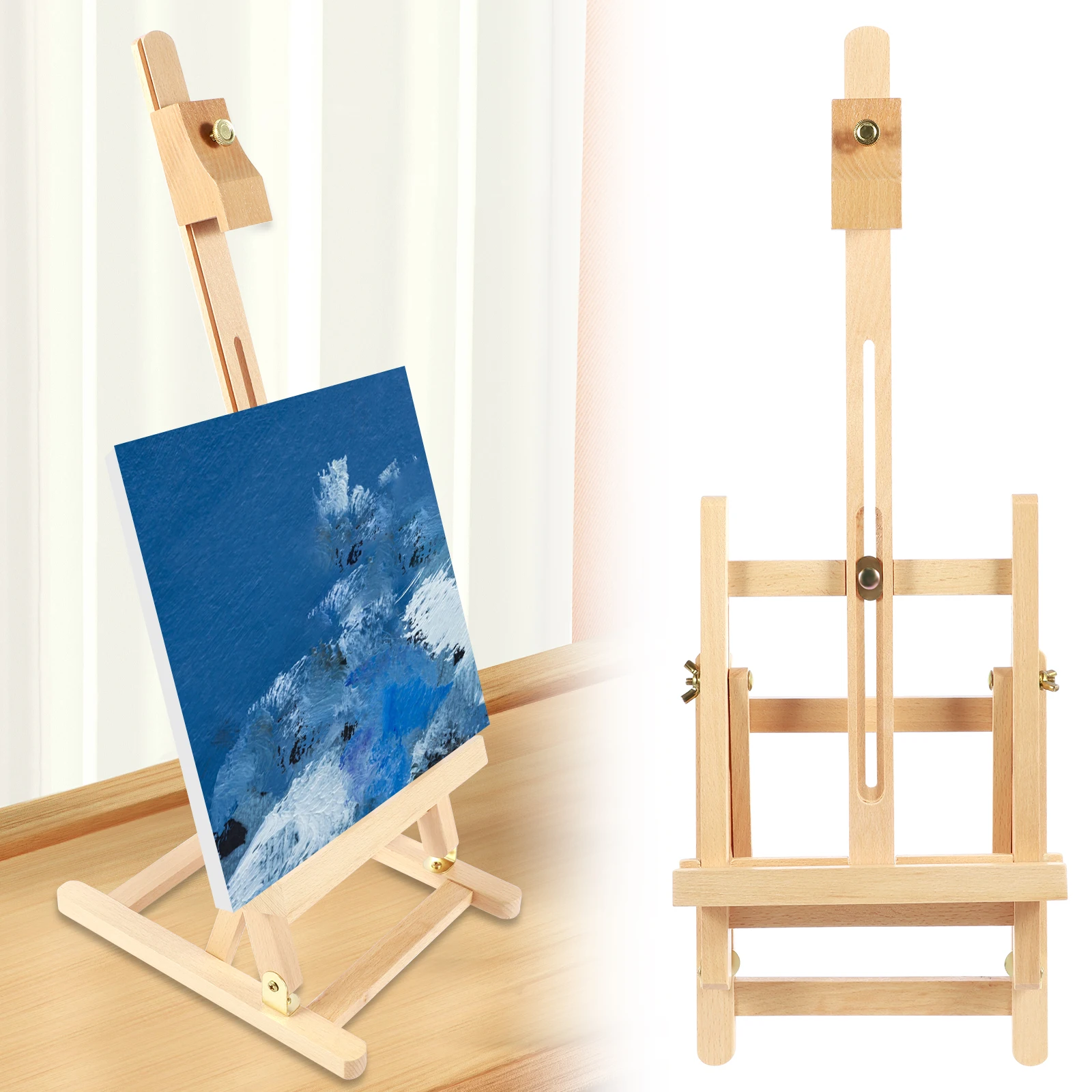 Wooden Desktop Art Easel Foldable Tabletop Easel Stand Portable Small Desktop Easel for Studio Classroom Outdoor Sketching 1