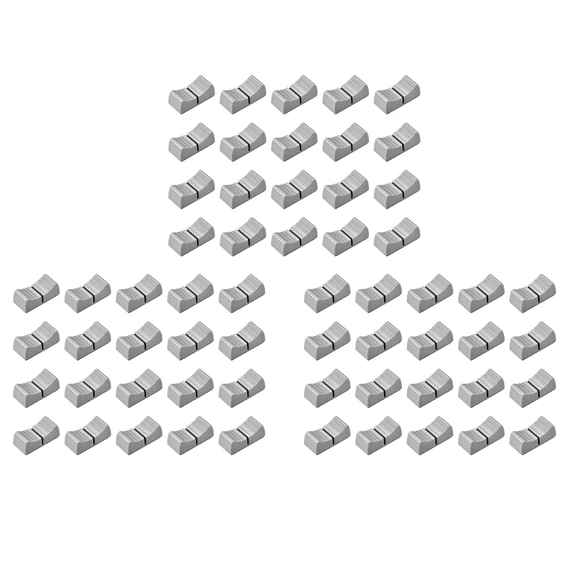 60Pcs 24Mmx11mmx10mm Console Mixer Slider Fader Knobs Replacement For Potentiometer Gray Knob Black Mark audio mixer pot mixer fader