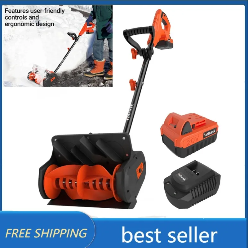 VOLTASK 4Ah Cordless Snow Shovel,with Directional Plate & Adjustable