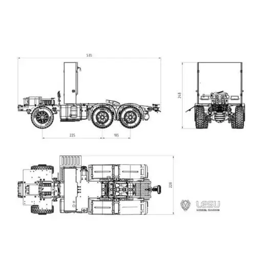 Boy Gifts 1/14 Lesu 3363 6*6 Metal Assembled Chassis For Diy Tamiyaya 56352 RC Tractor Truck Car Th16376-Smt2 6