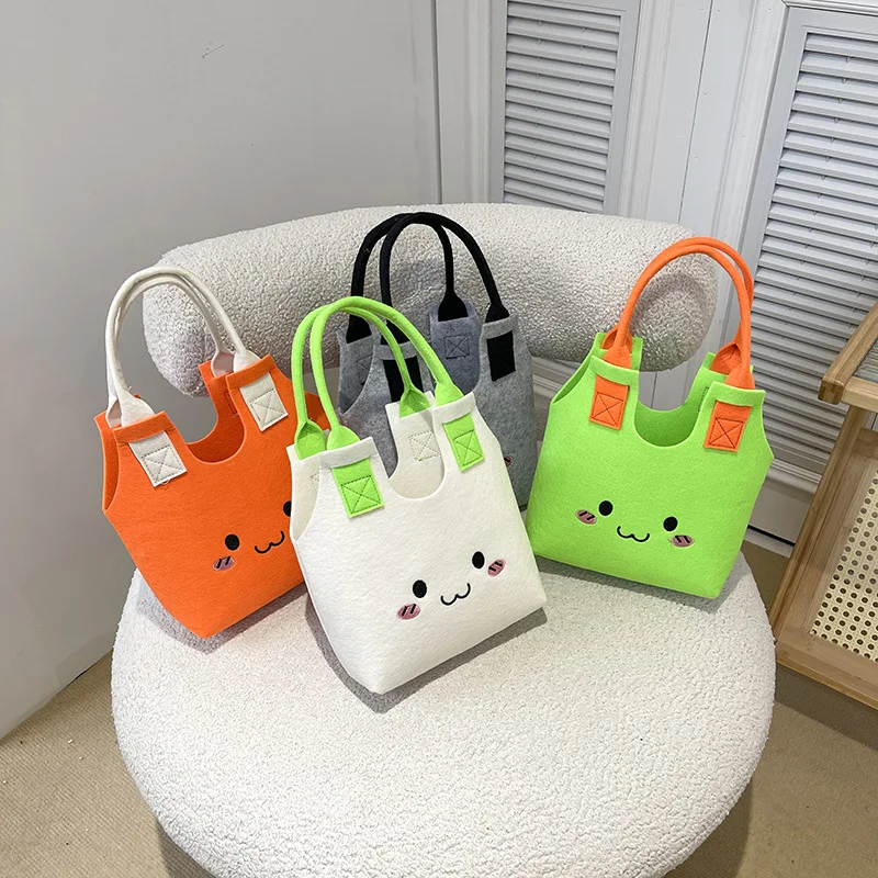 

Small Cute Embroidery Bunny Rabbit Felt Tote Bag Children Girls Handbag Goodie Toys Party Bags For Kids Birthdays