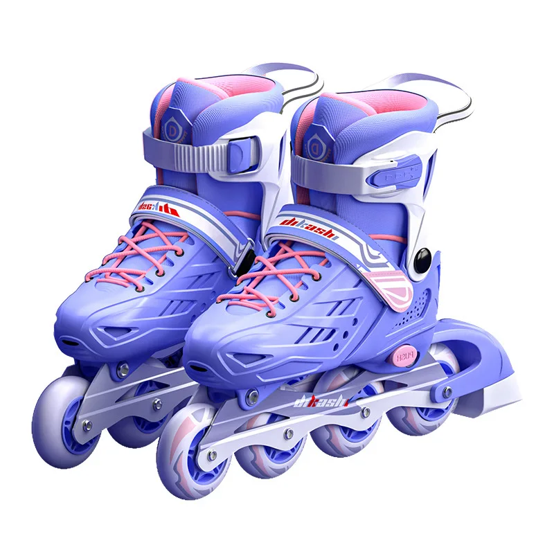 Boys Girls Inline Roller Skates For Women Men Outdoor Skating Sneakers Adult Kids Beginner Adjustable Size 4 Wheels Skate Shoes