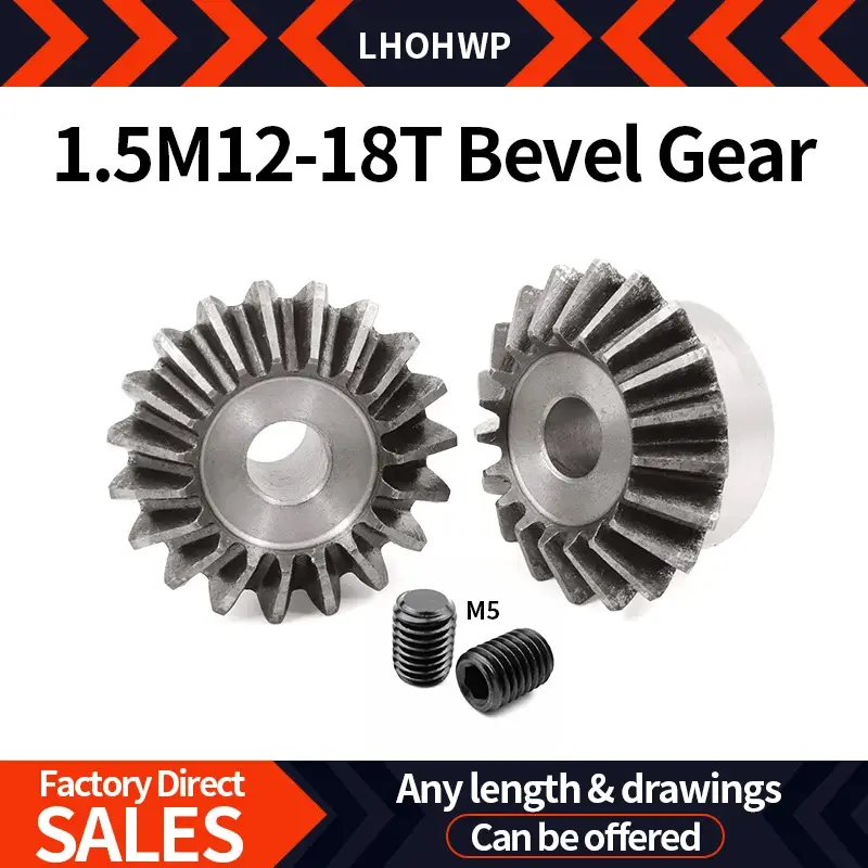 1.5 Module 12/16/18 Tooth Bevel Gears 90° Pressure Angle Conical Gears With Quenching Treatment Fixed By Screw Holes image 1