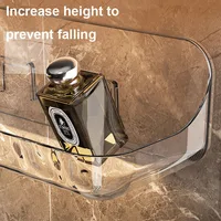 Acryli Bathroom Shelf No Drill Organizer Shower Storage Rack Washstand Cosmetics Storage Rack Wall Mounted Toilet Shampoo Holder 2