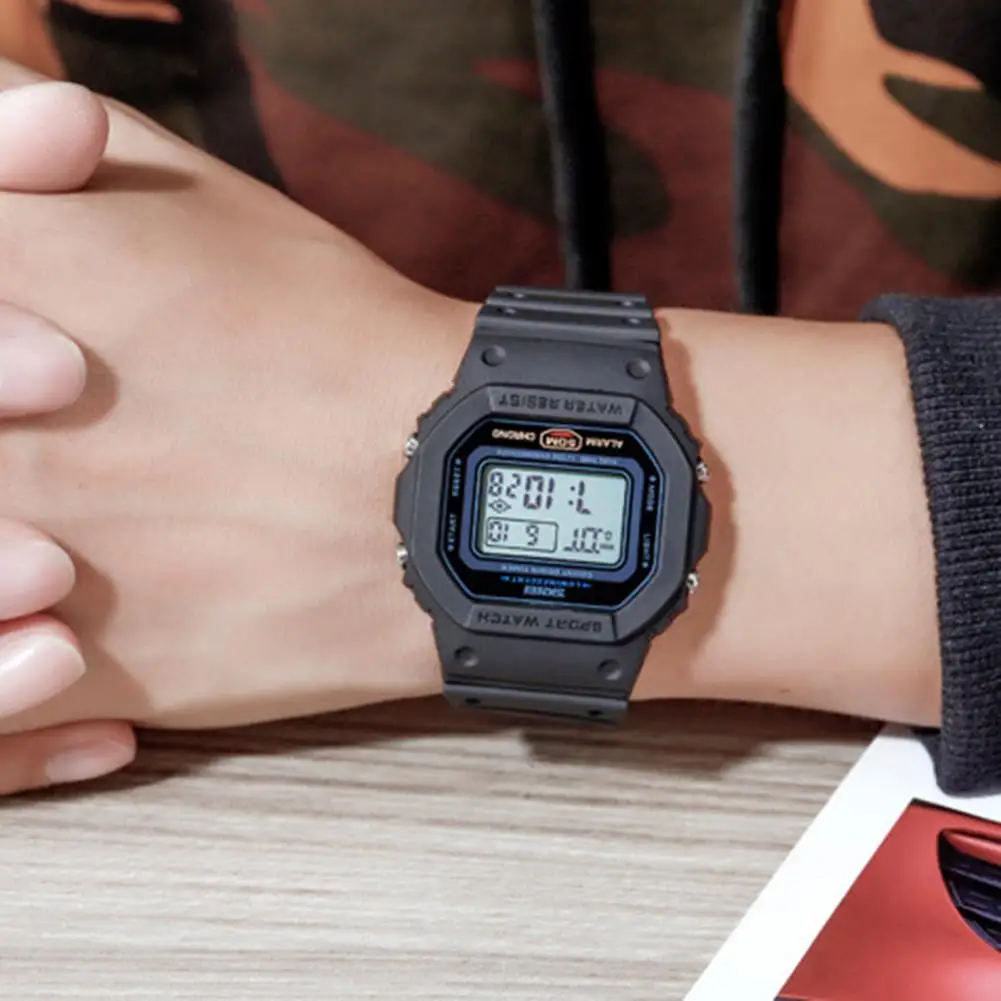 

Мужские часы со светящимся дисплеем, широко используемые повседневные мужские электронные наручные часы, светодиодные электронные часы для бега