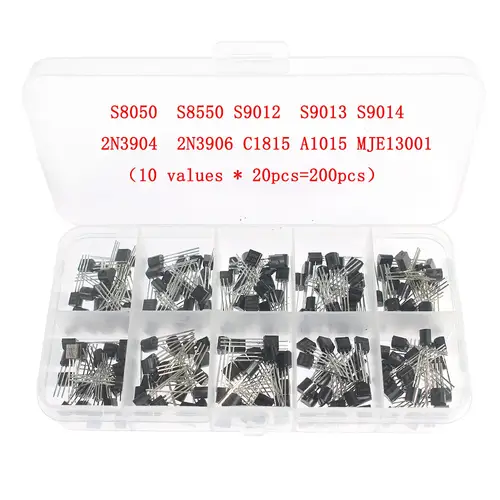50-900PCS Transistors kit NPN PNP S8050 S8550 S9012 2N3904 2N3906 C1815 A1015 MJE13001 BC327 BC337 BC517 BC547 BC548 BC549 BC558 - Image 11
