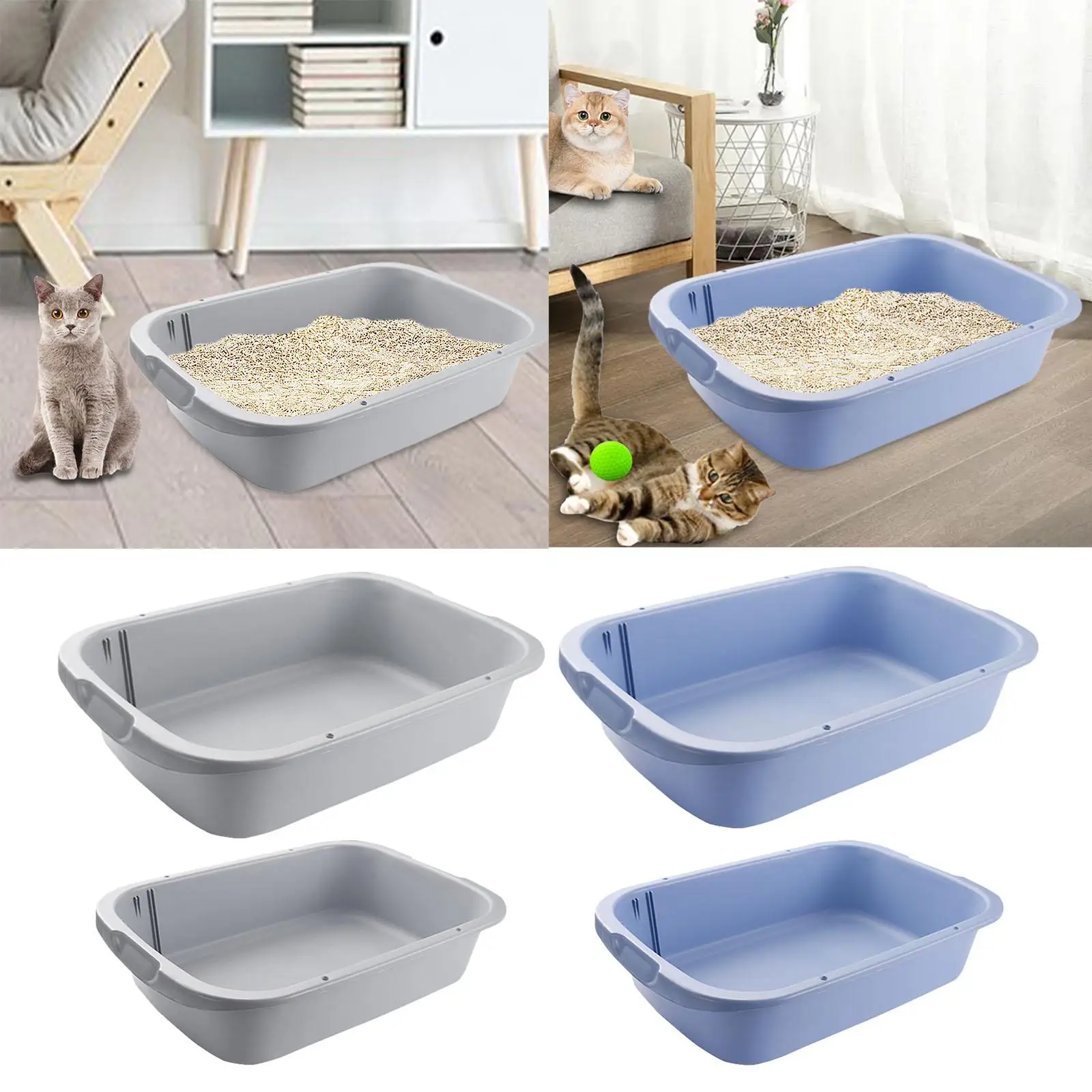 Pet Litter Tray Potty Toilet Deep Loo Bedpan Open Top Cats Litter Box High Sides for Cage Kitten Bunny Indoor Cats Hamsters