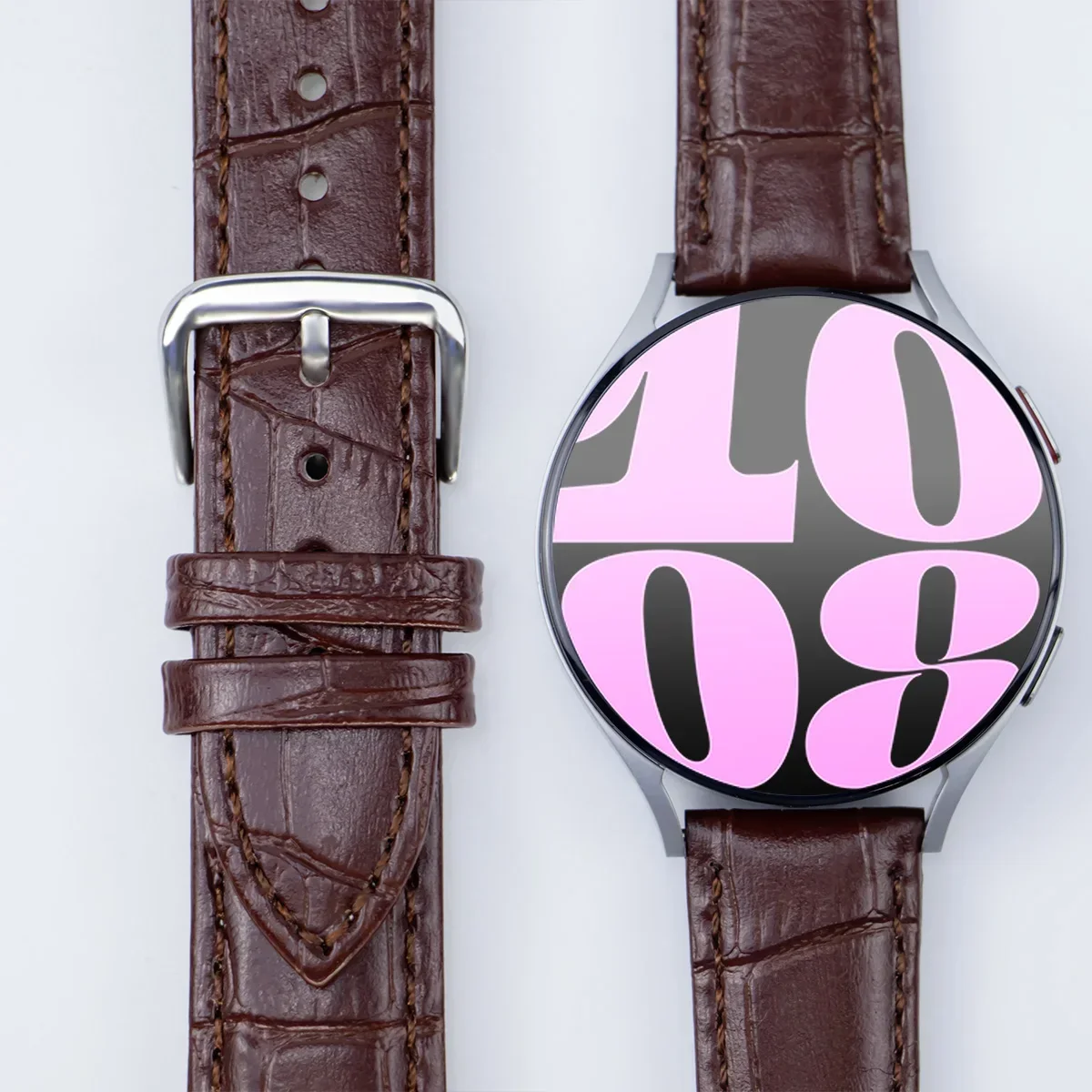 Premium Genuine Leather Watchband Strap with Steel Pin Buckle - High-Quality Wrist Bracelet