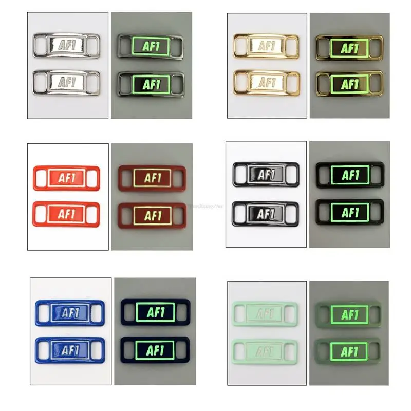 Luminous AF1 Laces Buckle Fashion Shoe Charms Quality Metal Shoelaces Decorations Chapa Air Force Sneaker One Shoes Accessories