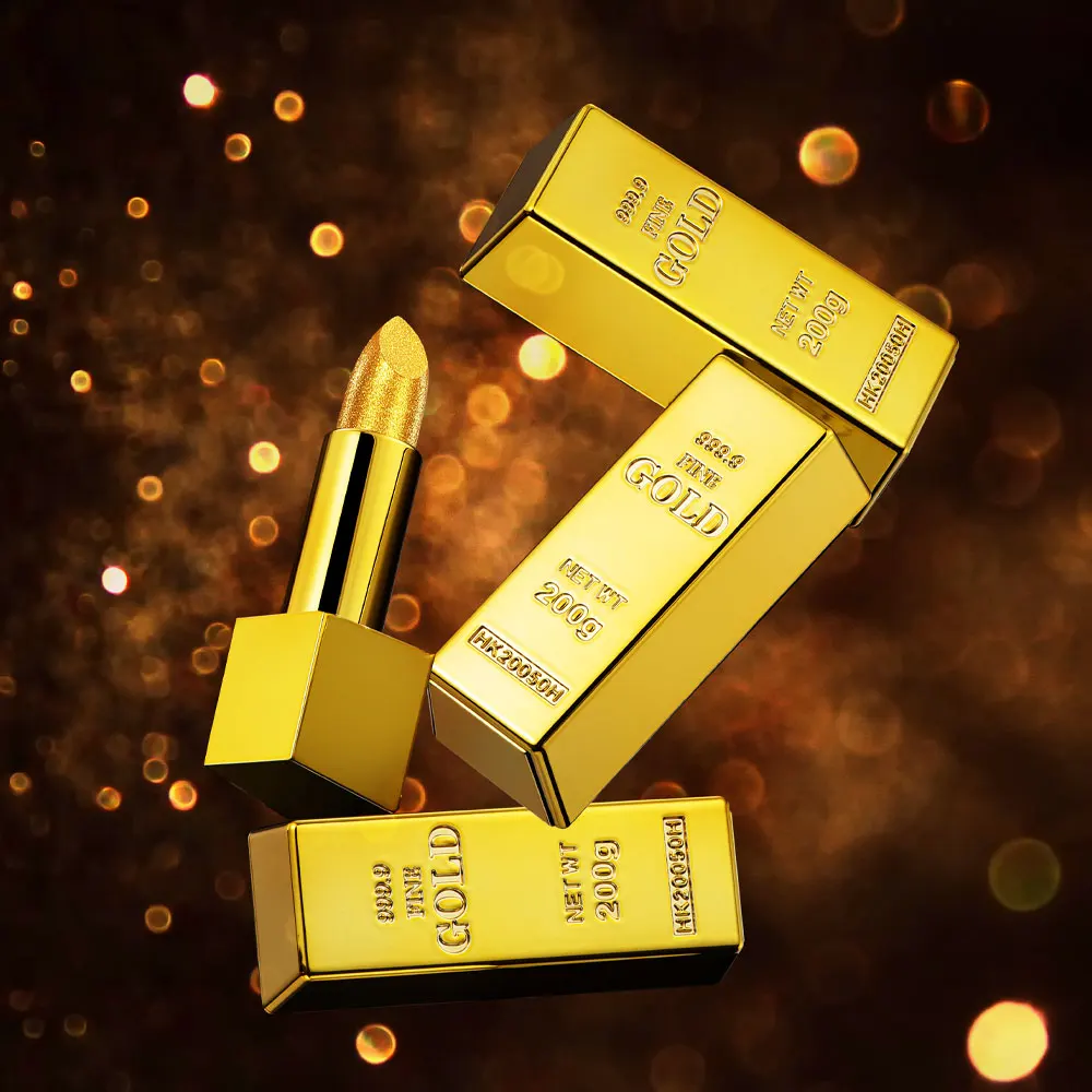 Glitter Lipstick Moisturizing Makeup Velvet Matte Gold Lipstick Waterproof Lipstains Sexy Shiny Red Cosmetics Pigment Nude Rouge