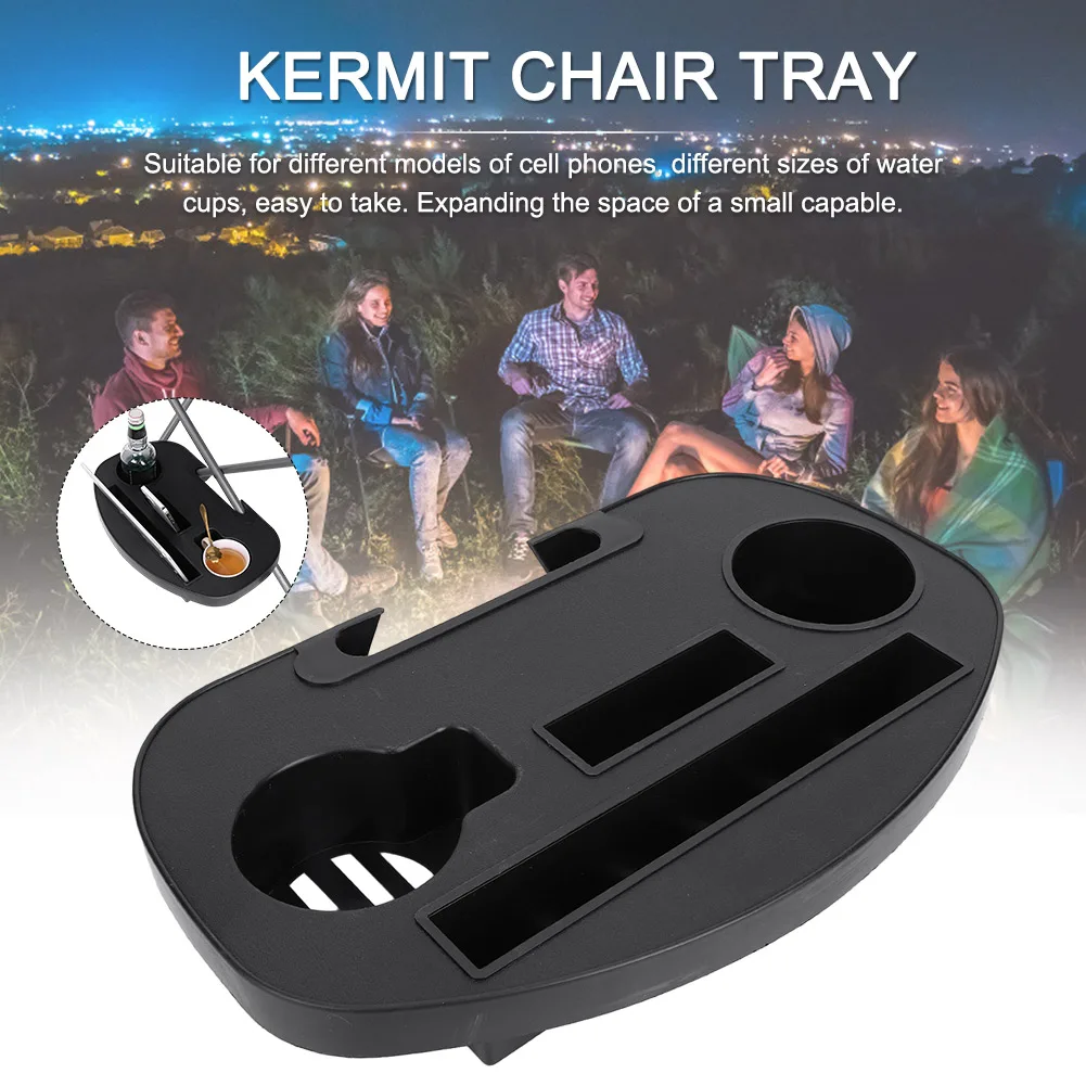 Chair Cup Holder with Mobile Phone Slot Chair Utility Tray Universal Portable Chair Side Tray Multifunction for Lawn Patio Pool