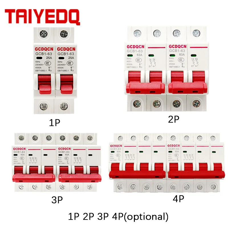 Interruptor de Transferência Manual do Poder Duplo 1p 2p 3p 4p Mcb 50hz 60hz 4006a 10a 16a 20a 25a 32a 40a 50a 63a