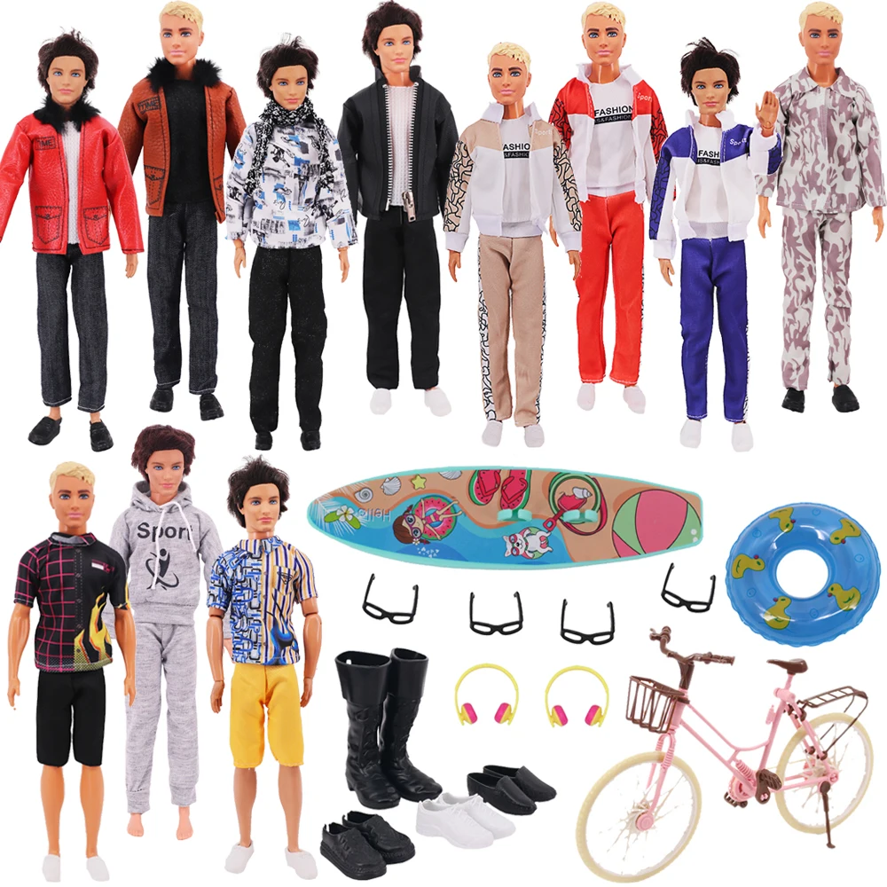 Ken Doll Clothes Handmade Men'S Doll Outfit Coat Top + Pants Casual Daily Wear Scarpe Vestiti Per Barbiees Doll Ken Accessori