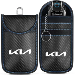 Car Key Signal Blocking RFID Shielding Pouch Accessories (1pc - blue line)