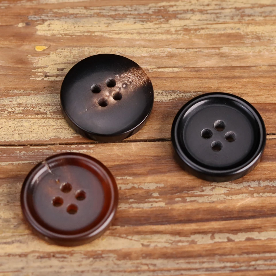 Botones De Cuerno Natural Marrón - Varios Tamaños 12.5 A 30 Mm - Para Chaquetas, Abrigos, Pantalones - Pack Surtido