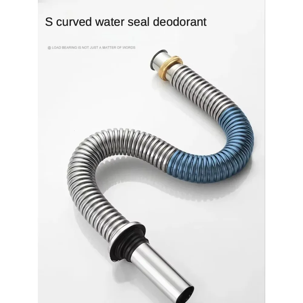 Stainless Steel Double Bowl Kitchen Sink Drain with Anti-Odor Pipe Copper Fittings and Sealing Ring Complete Drainage Kit