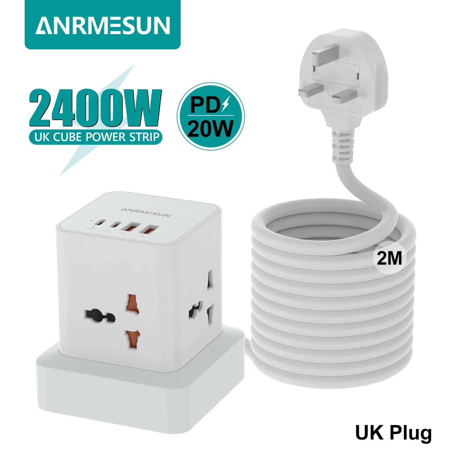 Enhanced Power Strip Tower with Surge Protection and Fast Charging (EU Plug)