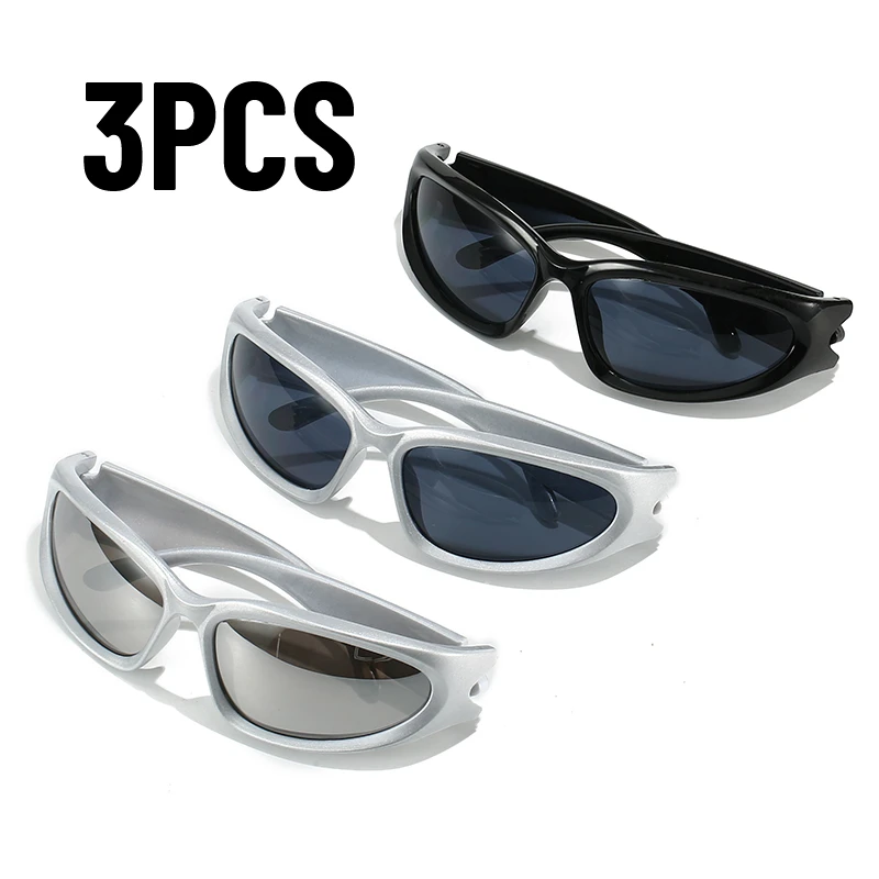 Sunglasses 1/2/3pcs Fashionable Men and Women Sunglasses High-end Y2K Square Bicycle Glasses Resistant Sunglasses Outdoor Hiking Glas UV400