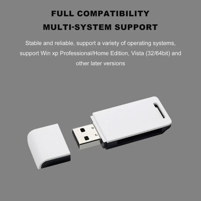 Compact USB Adapter with High Speed Data Transfer Capability ABS USB A Adapter 2.0 Memory Card Reader Pocket