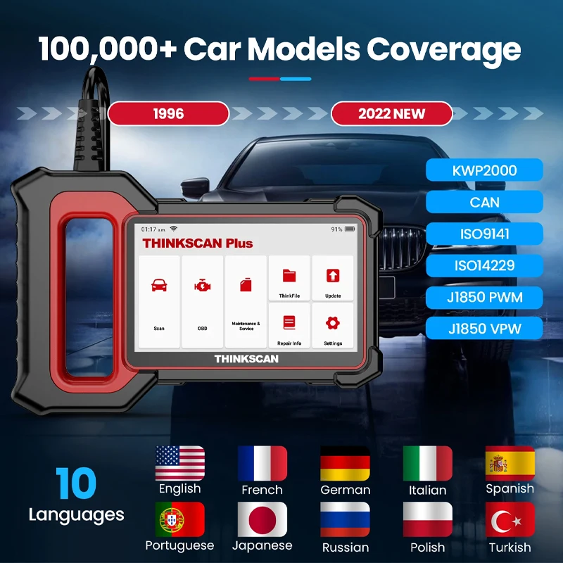 THINKCAR THINKSCAN Plus S7/S4/S6 OBD2  , ڵ ڵ , ABS SRS EPB SAS  , OBD ڵ ĳ 