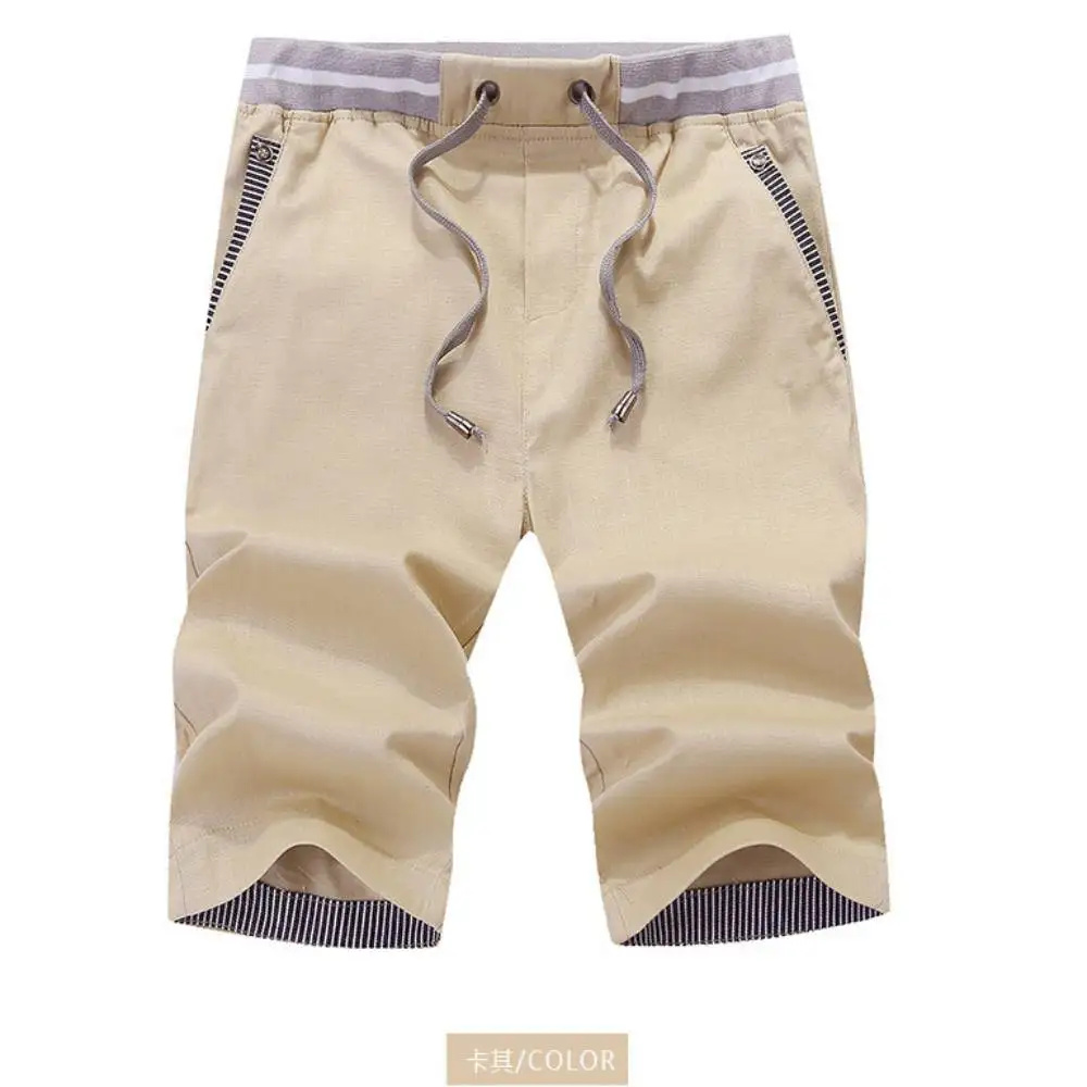 Mens Casual Trousers Drawstring Pockets Cotton Beach Short Pants Fitness Jogger Workout Slacks Sweatpants Man Sports Shorts