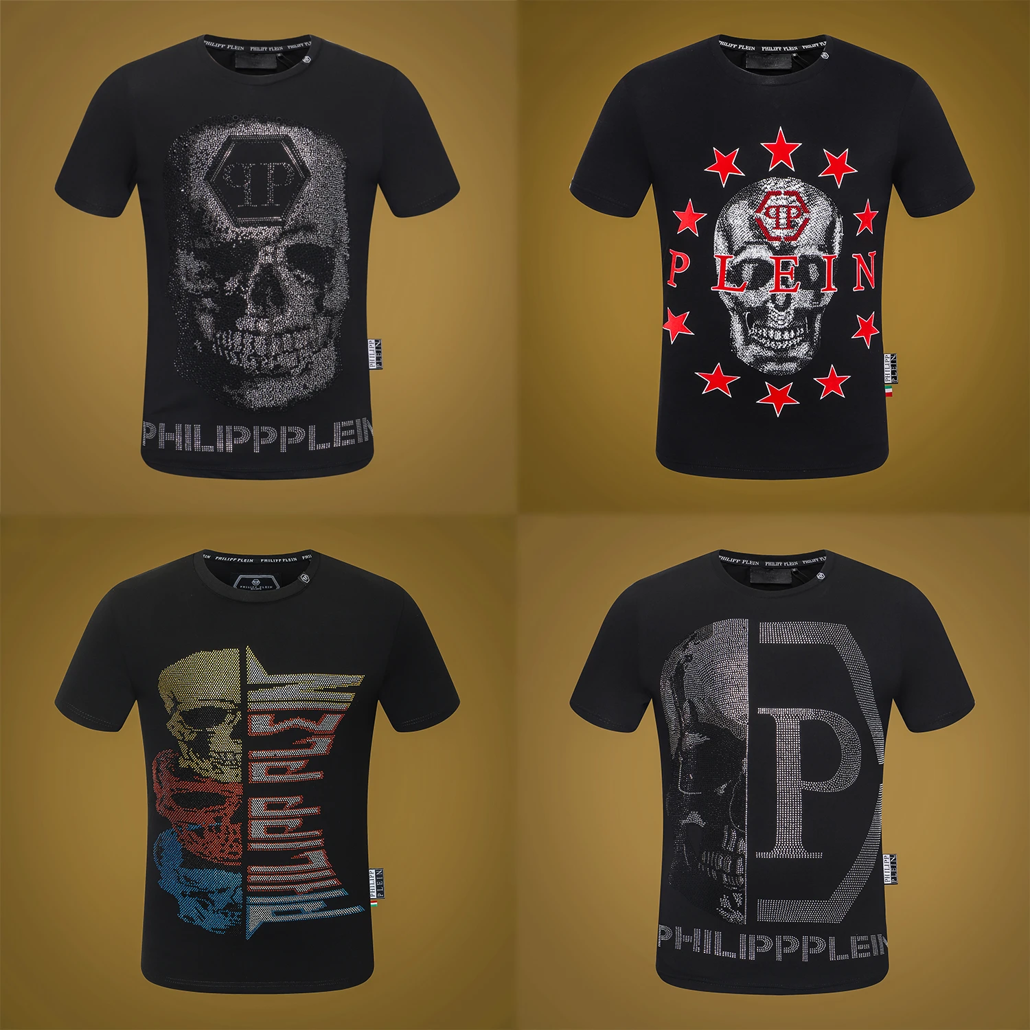 Camiseta de manga para hombre, prenda de vestir, con estampado de diamante, Punk, Hip Hop, gótico, oso| | - AliExpress