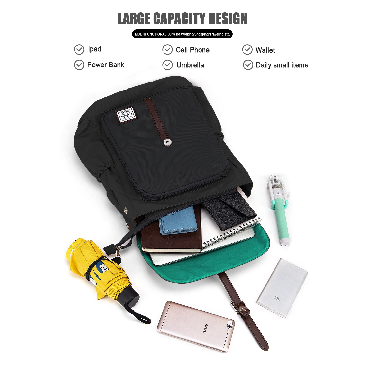 WindTook Travel Backpack for Women Business Backpack with USB Large Capacity 15.4-inch Laptop 38*16*37 Waterproof Fashion Men's