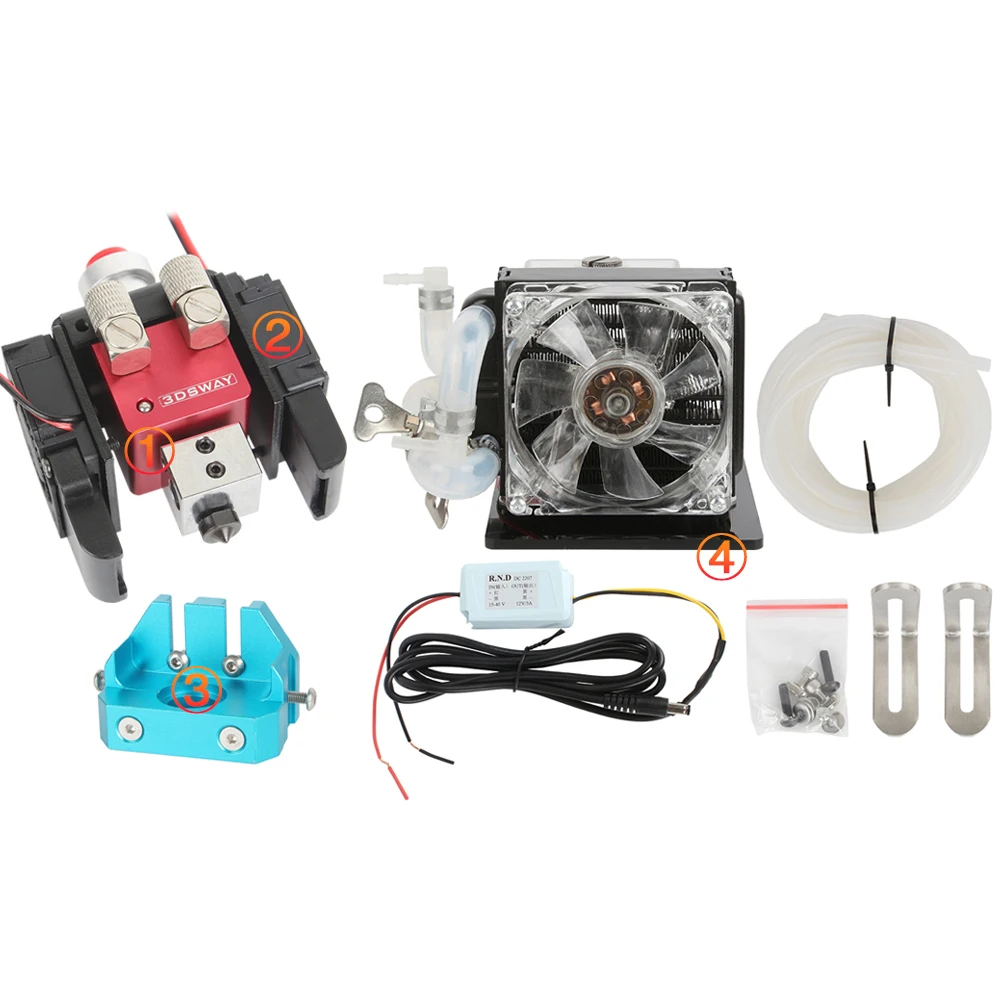 

3DSWAY Upgraded Water-Cooled Sprinkler Set High Temperature BP6 Hydro Cooling Hotend Bracket for 3D Printer Part Hotend Kit