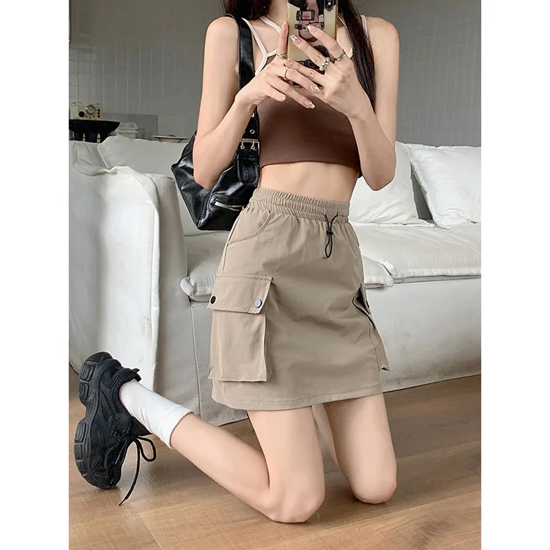 Women Elastic A Line Mini Skirt Summer