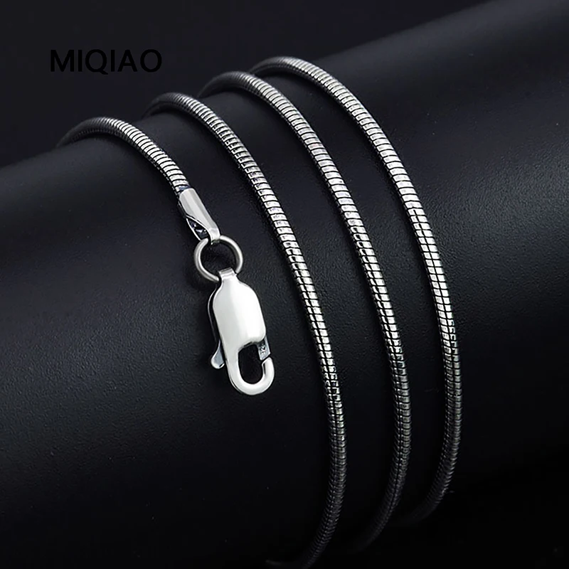 925 Sterling Silver Hollow Round Snake Chain Women Men Long Necklace 40 45  50 55 60 65 70 80 CM Width 1.2 1.6 2 MM - AliExpress