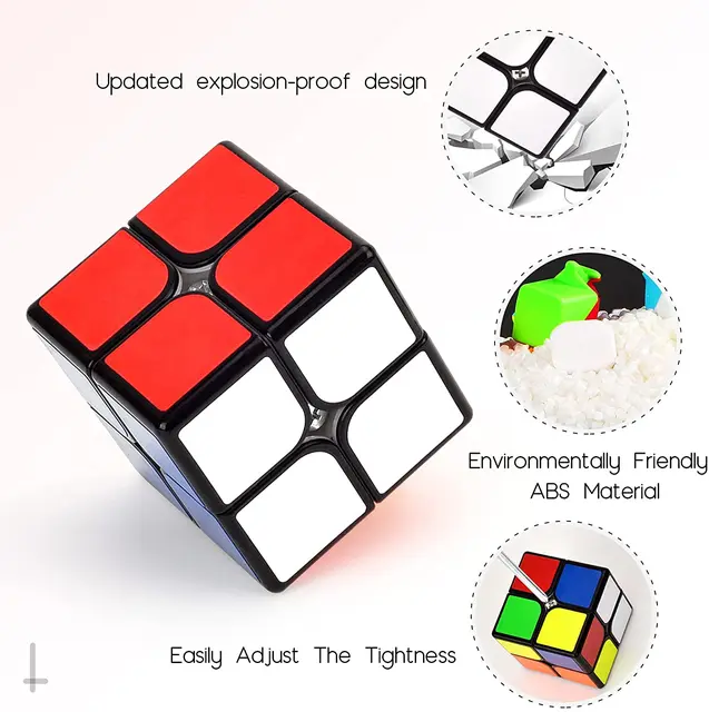 Magic Cube 2x2x2 Magic Speed Cube 2x2 Cube Smooth 3D Puzzle Toy Mini Pocket Twist Toy Educational Toys for Boys Girls Kids Adult 3