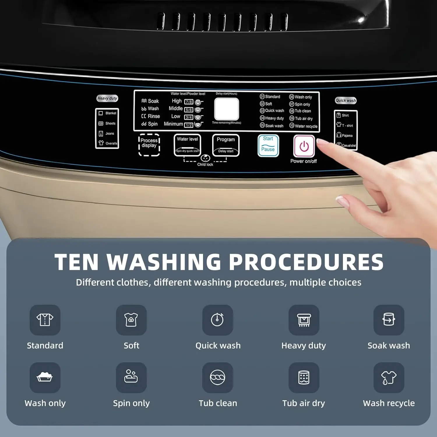 6Full Automatic Washing Machine, Gold 4